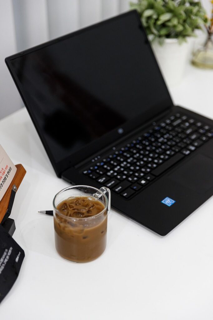 coffee, coffee cup, notebook, pc, office, desk, computer, cup, laptop, internet
